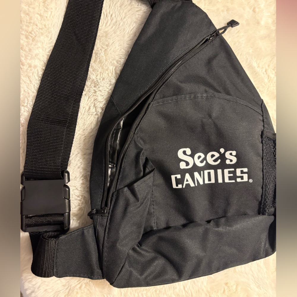 Rare See’s Candies crossbody Belt Bag with Adjustable Strap backpack